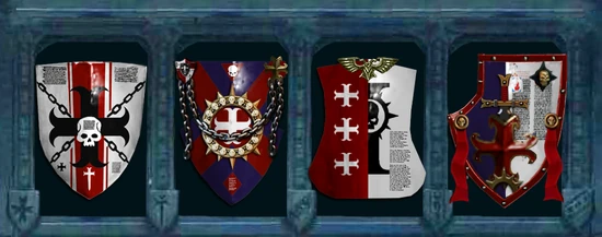 Templars Moline livery shields with example personal heraldry.