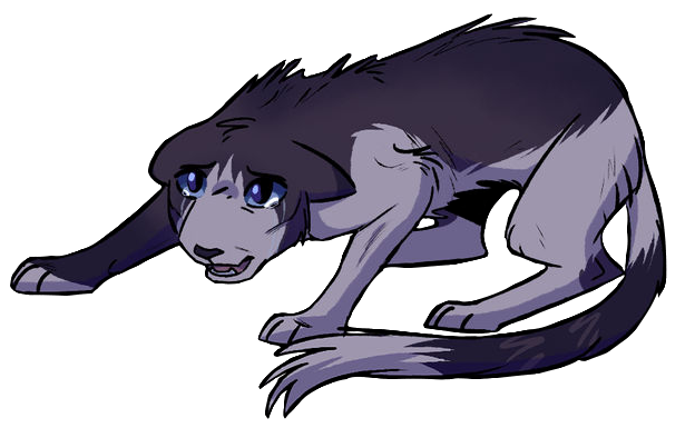 sad anime wolf pup