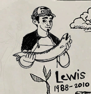 Edith's journal sketch of Lewis.