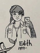 Edith's journal sketch of herself.