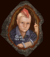 Edie's painting of Gus for his memorial shrine.