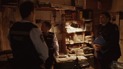 Maaka shows Minogue and O'Leary the Wellington Police Paranormal Unit