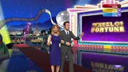 Pat & Vanna's replacements make their entrances for another round of "WOF" (on the Hollywood Movies stage)