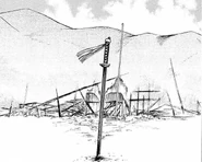 The school after the explosion in Yoigoshi-hen