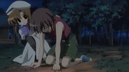 Rena comforts Keiichi.