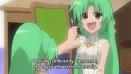 Shion gives advice to Mion on how to attract Keiichi