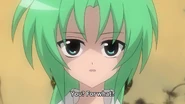 Mion darkly asks why Keiichi feels he must apologize.
