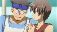 Yoshirō talking with Keiichi