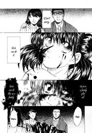 Natsumi cutting her grandmother's corpse into pieces