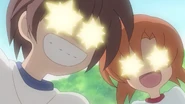 Keiichi and Rena anticipate the Punishment Game for Mion, Satoko, and Rika