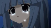 Rika cries watching Keiichi and Rena reconcile.