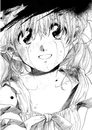 Natsumi looking at her father at the moment of his death