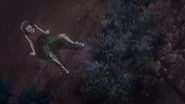 Keiichi laughs after he finishes burying Teppei