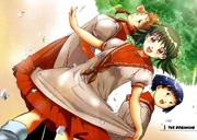 Natsumi with her friends Chisato (left) and Tamako (right)