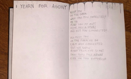 billie's notebook pages on Bury a Friend