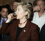 Hillary clinton takes shot whiskey