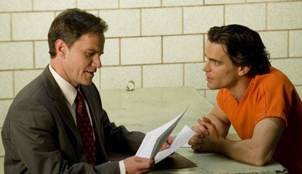 White Collar Matt Bomer as Neal Caffrey Looking to Side by Stairs