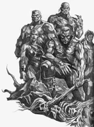 The Red Knives Pack from Hunting Ground: The Rockies. Art by Abrar Ajmal.