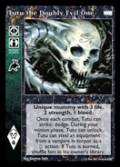 Tutu the Doubly Evil One VTES card (The final nights and Lords of the Night sets). Art by Lawrence Snelly.