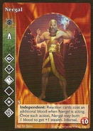 Nergal VTES card alternate, advanced. Art by Ron Lemon
