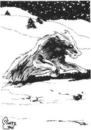 Tundra Runner, as depicted in Ways of the Wolf. Drawn by Dan Smith.