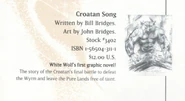 Listing for the cancelled Croatan Song Graphic Novel from the White Wolf 1996 Catalog (Jan-Jun).
