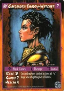 Rage card depicting Cassandra Shadow-Watcher in Homid.