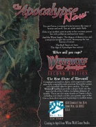 WW40WtA2ndedAd2.jpg (1.14 MB) White Wolf Magazine 40 Ad part 2 for Werewolf: The Apocalypse 2nd Edition. Art by George Pratt.