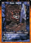 Rage card depicting Simon Gentle in Crinos.