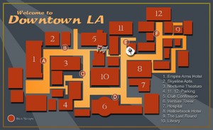 A map of Hollywood as it appears in VTM: Vampire: The Masquerade - Bloodlines .