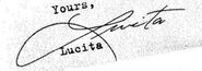 Lucita's signature from Ghouls: Fatal Addiction