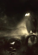 A Lune leading a Garou pack to an Incarna avatar