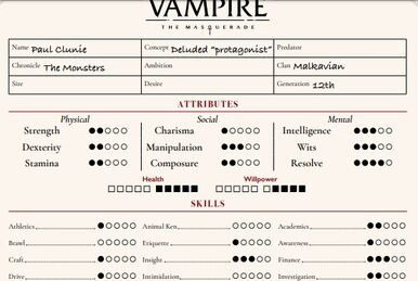 Gangrel Laws of the Night Character sheet