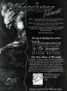 WW41Wta2ndedAd.jpg (1,018 KB) White Wolf Magazine 41 Ad for Werewolf: The Apocalypse 2nd Edition. Art by George Pratt.