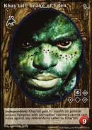 Khay'tall, Snake of Eden VTES card. Art by Lawrence Snelly
