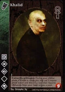 Khalid VTES card. Art by Christopher Shy
