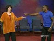 Josie Lawrence and Wayne Brady in US Whose Line Is It Anyway?