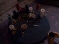 Serena's altar in preparation for her spell.