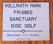 1981 Vollrath Park Frisbee Sanctuary Disc Golf scorecard cover