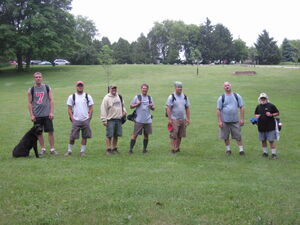 First round of disc golf with baskets at Lower Cato Falls 2010