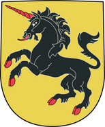 Jednorożec w herbie królestwa Kaedwen.