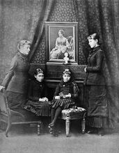 Princesses Victoria, Elizabeth, Irene, and Alix of Hesse, who grieve for her mother