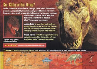 T-Rex Monsters of the Past Card 1 back