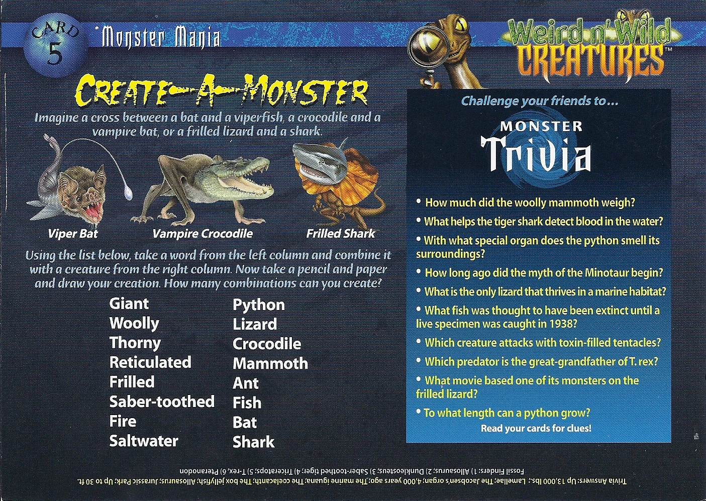 Monster Mania 5 | Weird n' Wild Creatures Wiki | Fandom