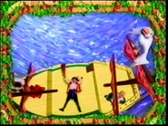 Captain Feathersword falling down