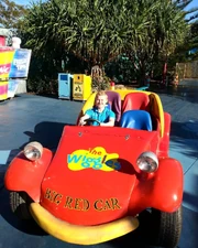 Michael King driving the Big Red Car in May 2016