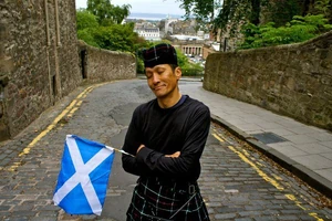 Jeff sleeping in Scotland