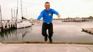 Anthony doing the jumping dance to Have A Happy Birthday Captain