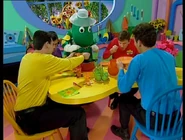 Murray eating Wiggly rose petal soup