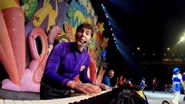 Lachy playing the Korg Keyboard